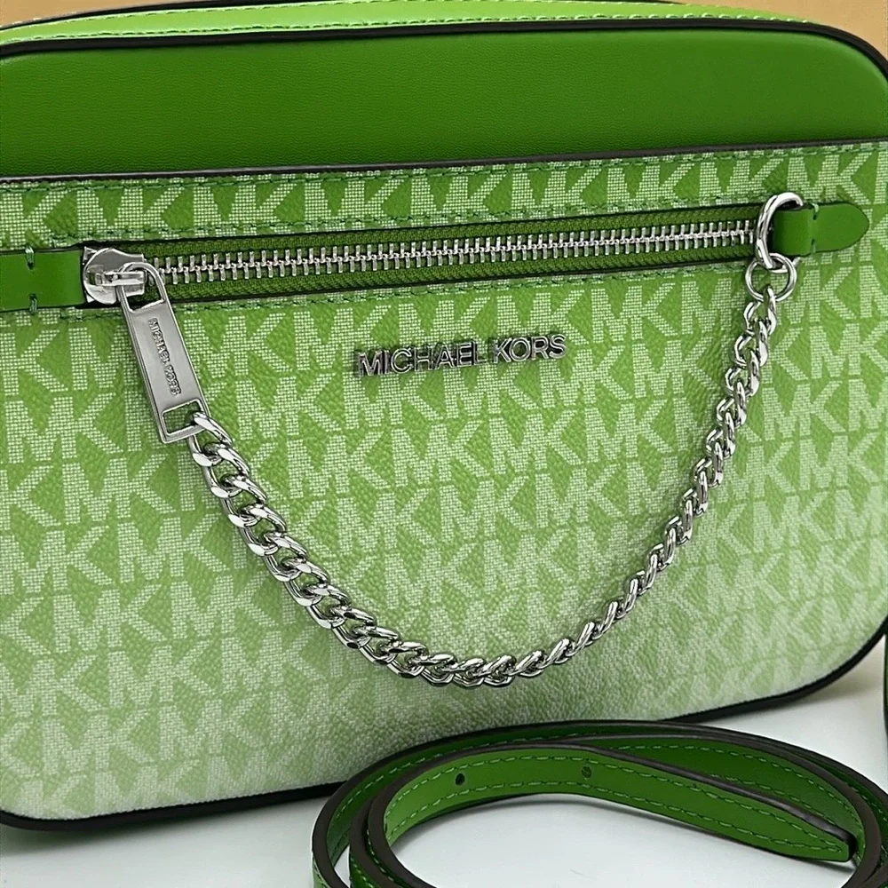 Michael Kors Jet Set Large East West Ombré Signature Logo Crossbody Body Jungle